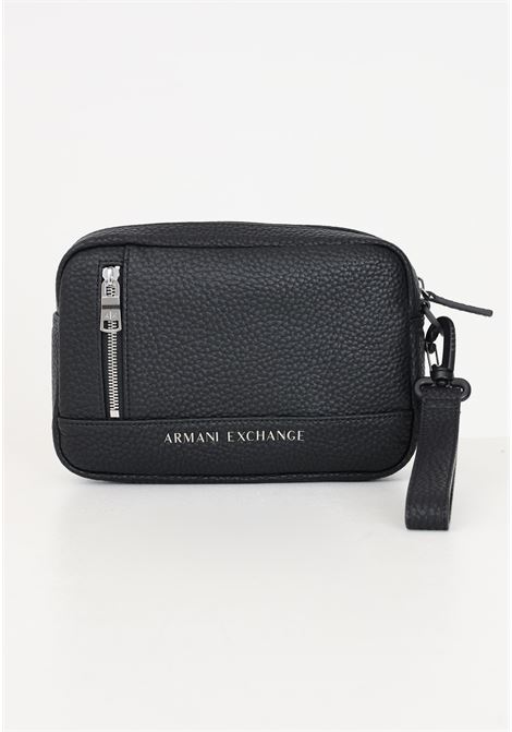 Black men's clutch bag with logo ARMANI EXCHANGE | 958542CC82800020